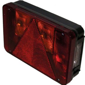 Baglygte 220x140x30 mm, venstre m/nummerpladelys