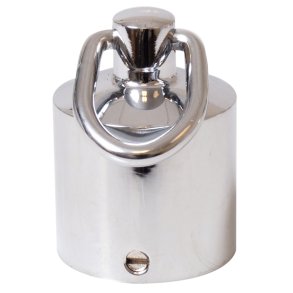 Gelnder endebeslag med ring, krom