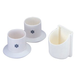 Kop/flaskeholder hvid plast