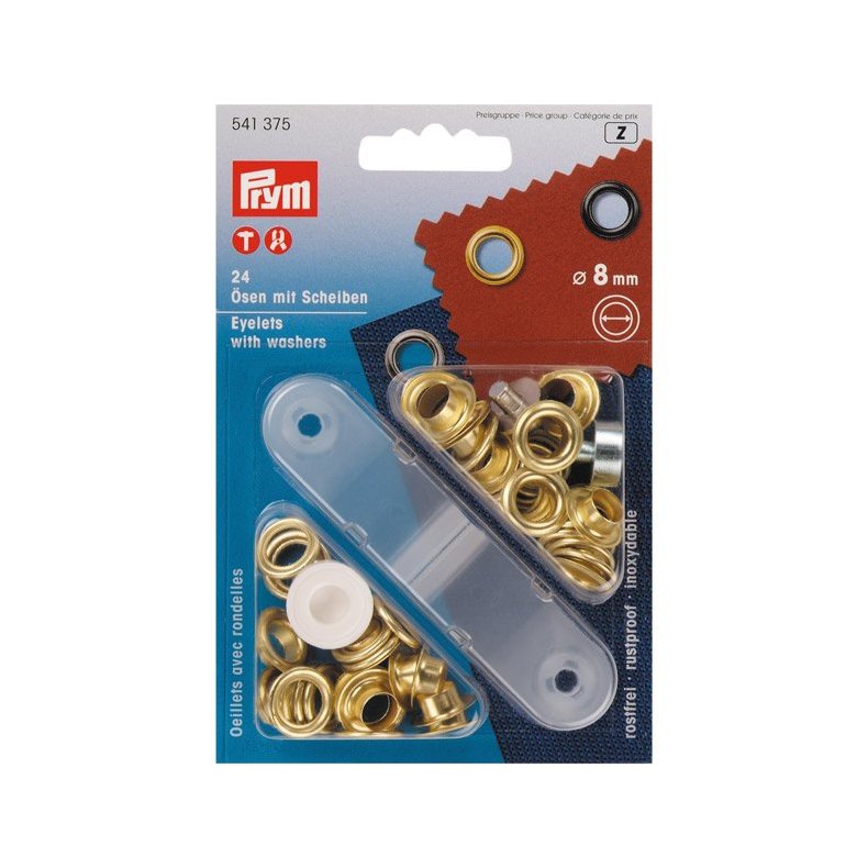 Prym messingjer 8mm, 24 stk