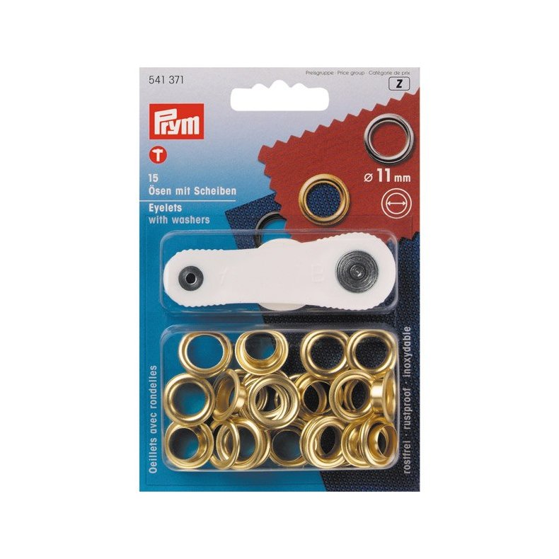 Prym messingjer 11mm, 15 stk