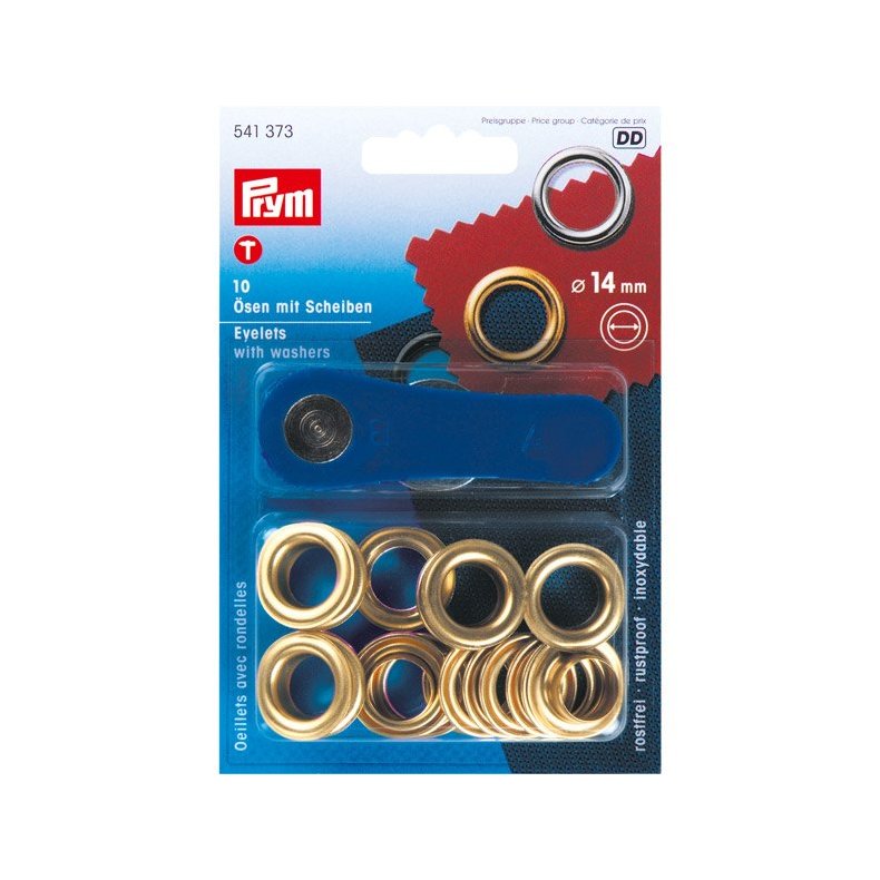 Prym messingjer 14mm, 10 stk