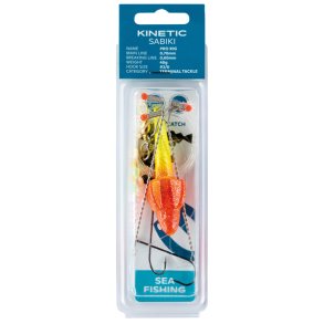 Kinetic Sabiki Pro fladfisk gul/rd, 40g