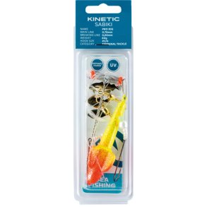 Kinetic Sabiki Pro fladfisk gul/rd, 60g