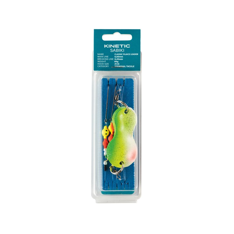 Kinetic Sabiki plaice leader/spoon hvid/grn, 40g