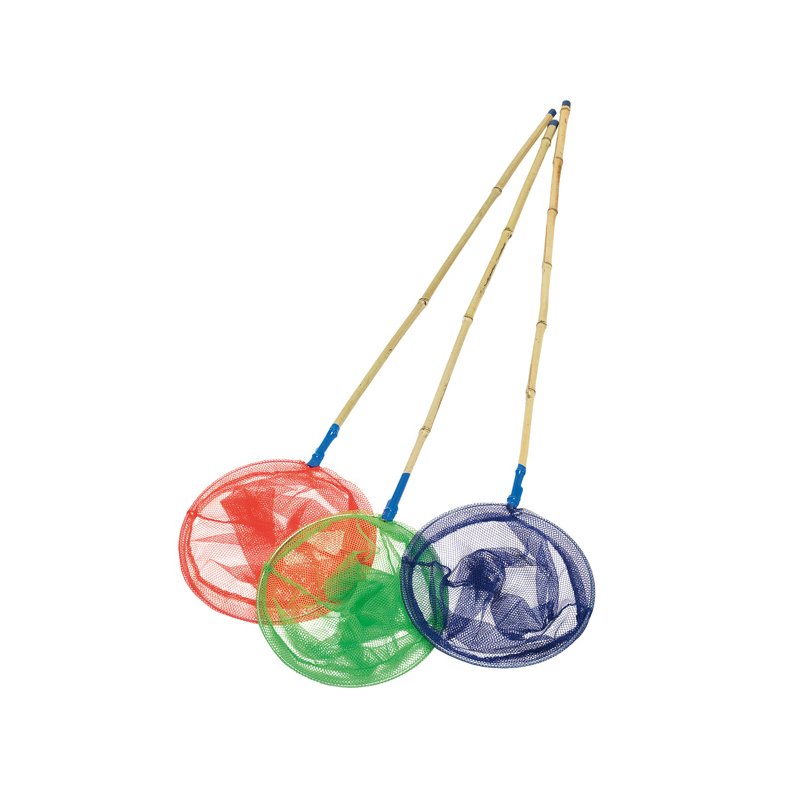 Kinetic Junior fiskenet bambus, rd, grn el bl