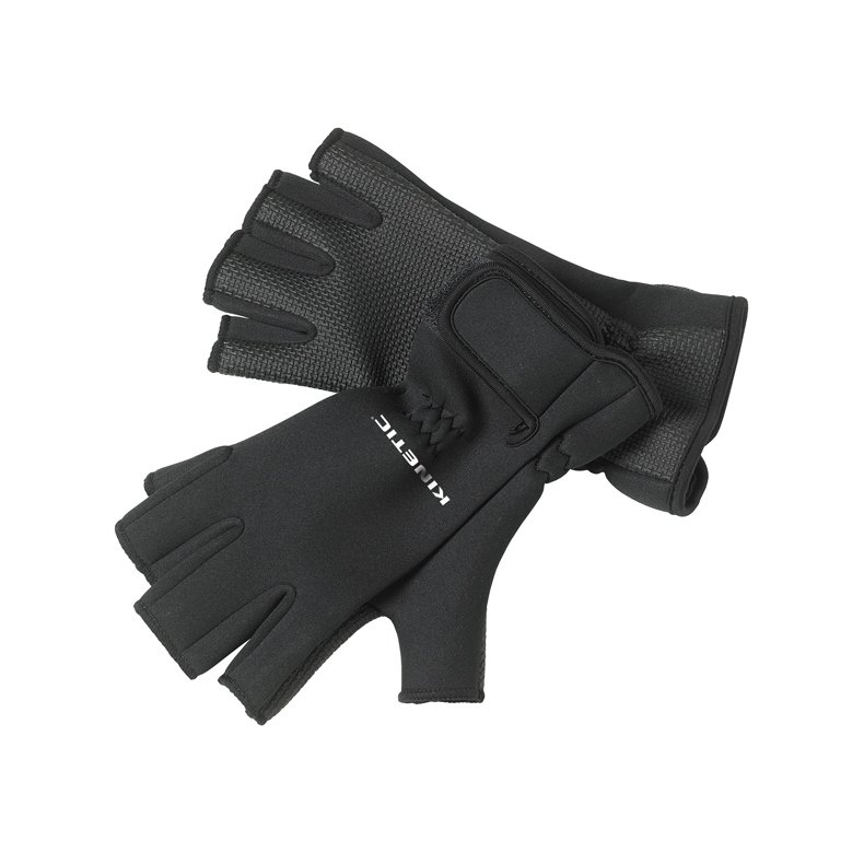 Kinetic neoprene handske Half finger sort, str M