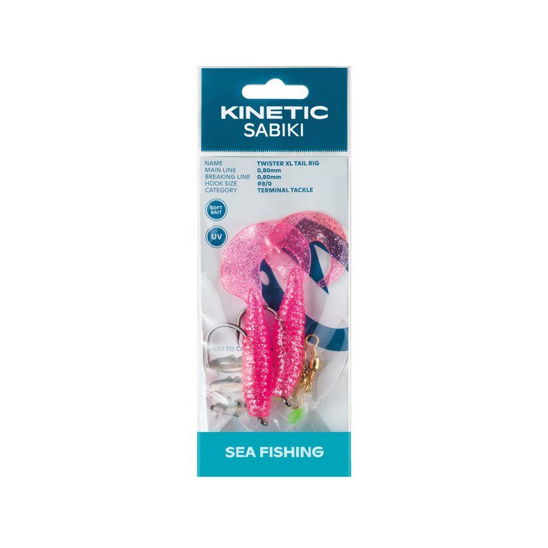 Kinetic Sabiki Twister XL, Pink/silver