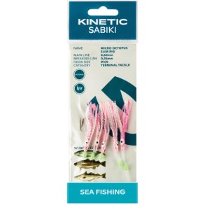 Kinetic Sabiki blksprut makrel/torsk, Pink/glimmer