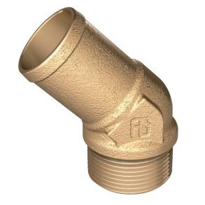 Guidi slangestudse 45� udv. gevind messing 1/2, 19mm