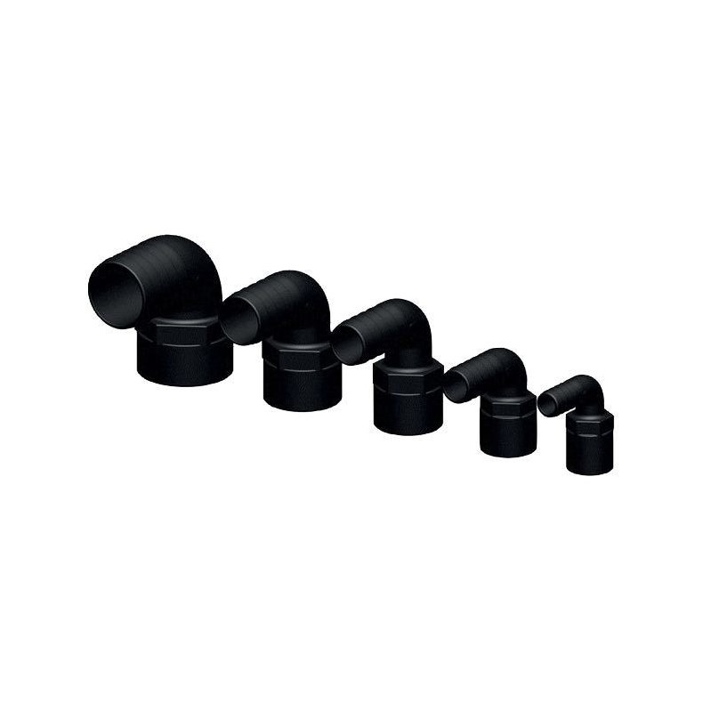 Trudesign 90 slangestuds 25mm sort 1" indvendig gevind