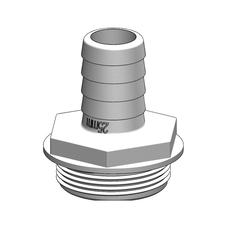 Trudesign Slangestuds 1 1/2" 25mm hvid, til y-ventil