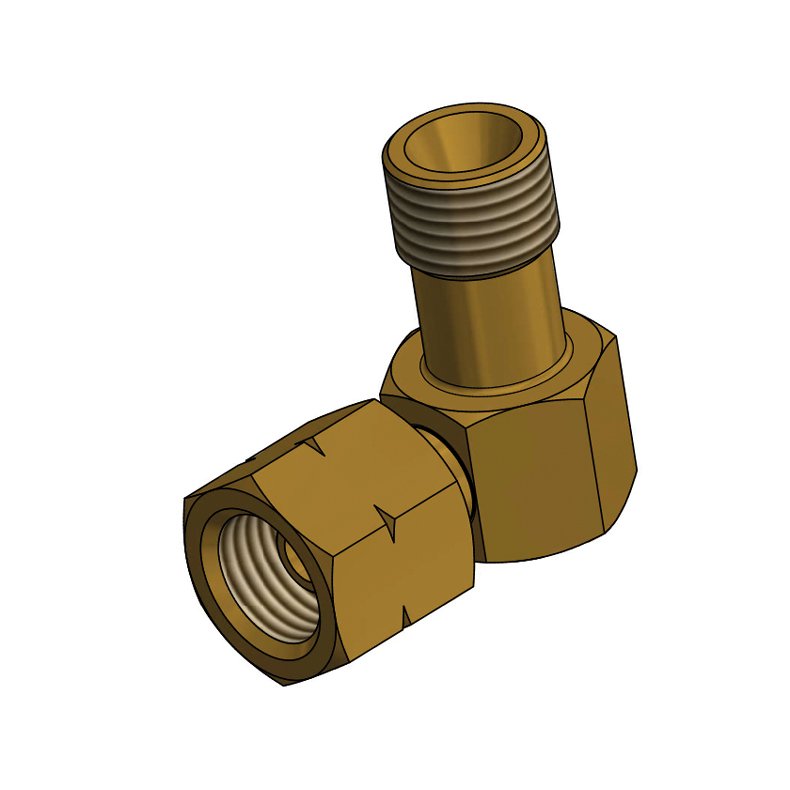 90 vinklet gasfitting til regulator afgang