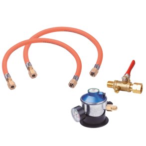 Gasregulatorst til lkagetest, stophane og 2 slanger