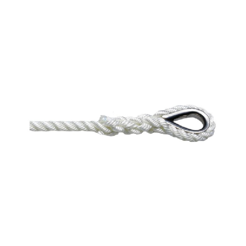 Robline ankerline 3 slet med kovs hvid, 10 mm x 40m