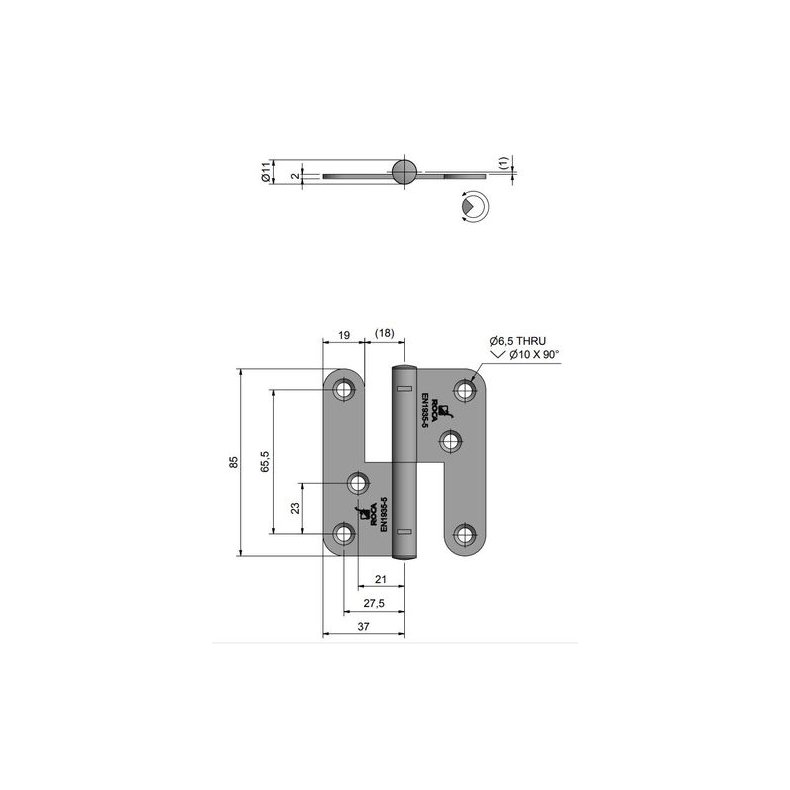 Roca drhngsel RF 74x85mm, hjre