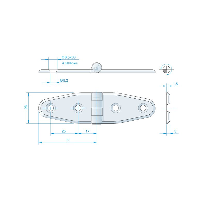 Roca hngsel RF, 106x30mm