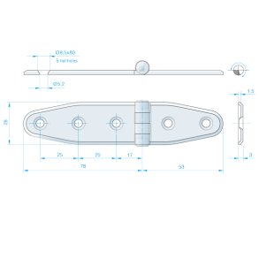 Roca hngsel RF, 131x30mm