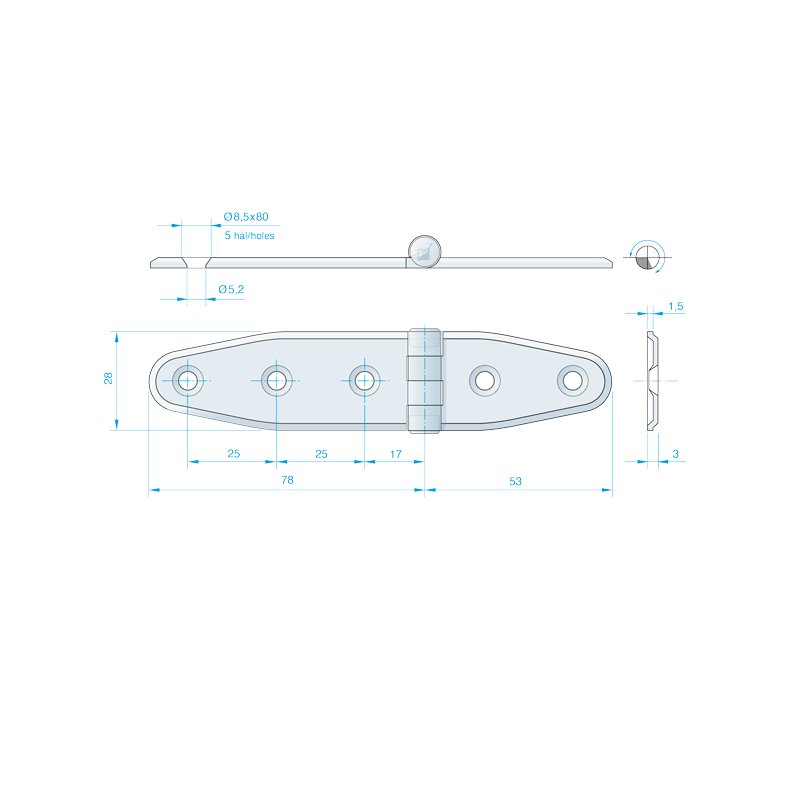 Roca hngsel RF, 131x30mm