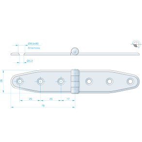 Roca hngsel RF, 156x30mm