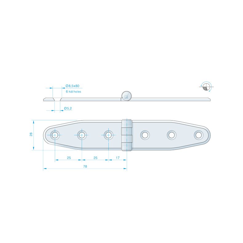 Roca hngsel RF, 156x30mm