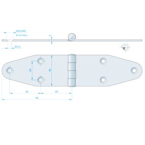 Roca hngsel RF, 180x40mm