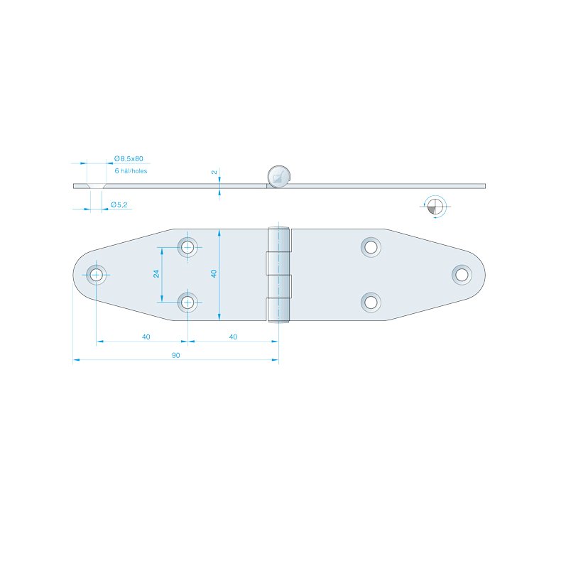 Roca hngsel RF, 180x40mm