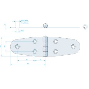 Roca hngsel RF, 140x40mm