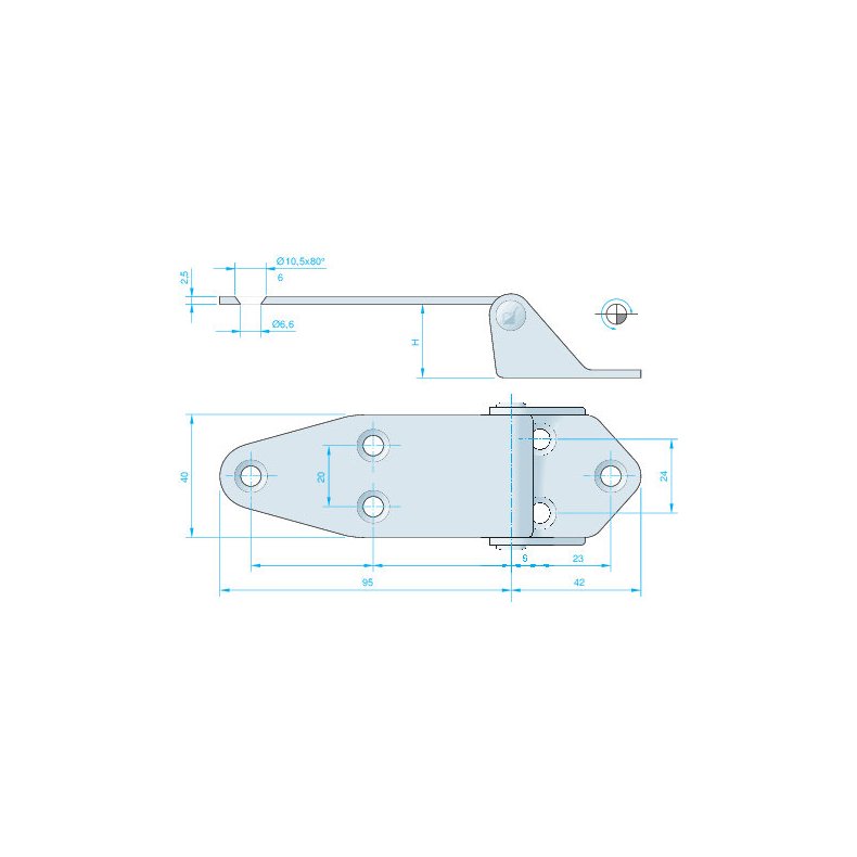 Roca hngsel RF, 137x40x24mm