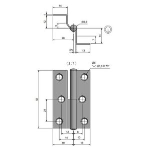 Roca drhngsel messing 35x55mm, hjrehngt