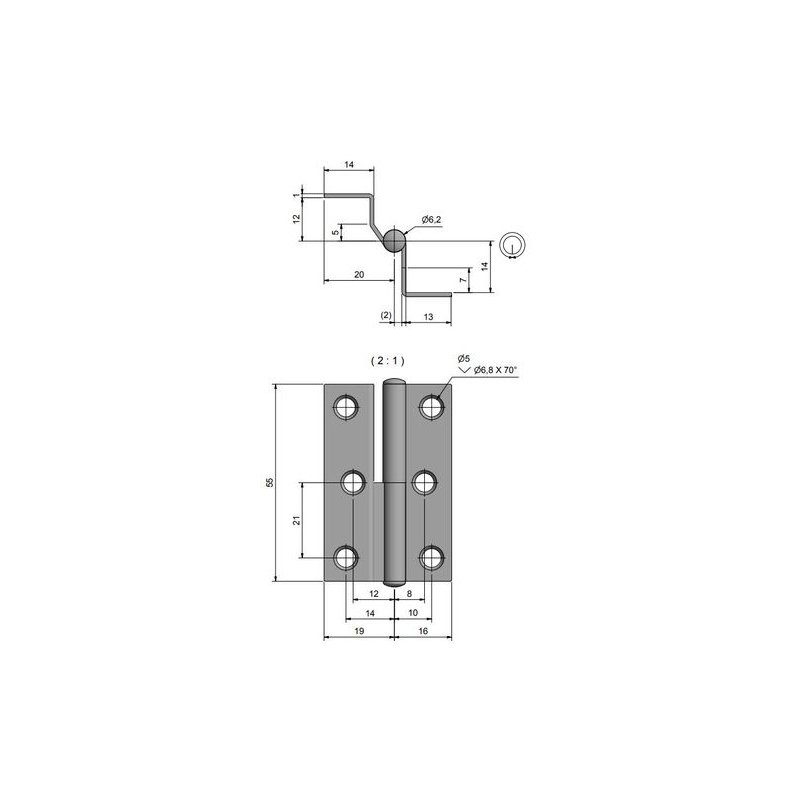 Roca drhngsel RF 35x55mm, hjrehngt