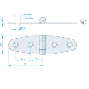 Roca hngsel RF, 100x30mm