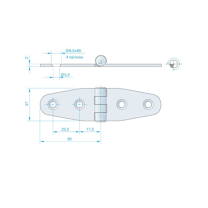 Roca hngsel RF, 100x30mm