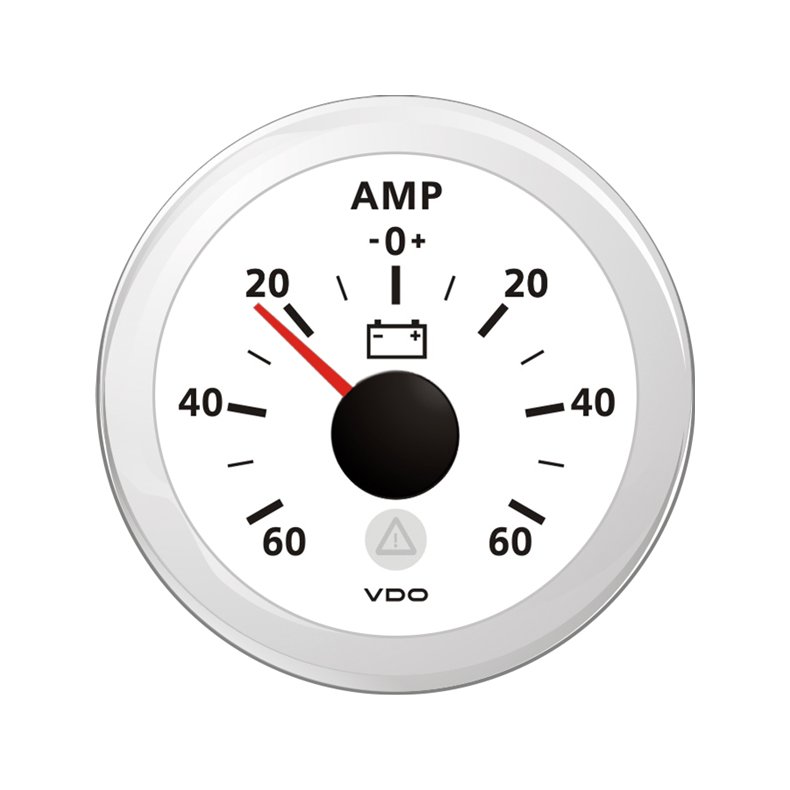 Vdo amp.meter 60a, hvid 52mm