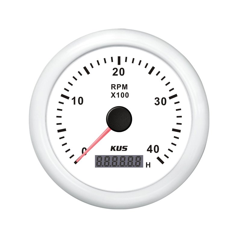 KUS omdrejningstller til benzin hvid, 0-4000