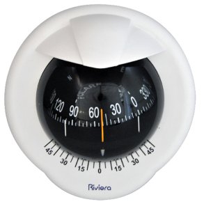 Riviera skotmonteret kompas Polare, hvid/sort
