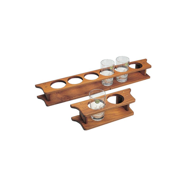 Roca glasholder teak 28x9x9cm, 2 glas