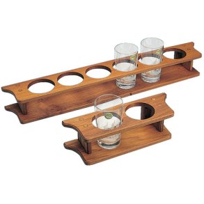 Roca glasholder teak 43x9x9cm, 4 glas