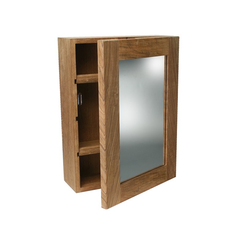Roca toiletskab teak med spejl, 28x38x11cm