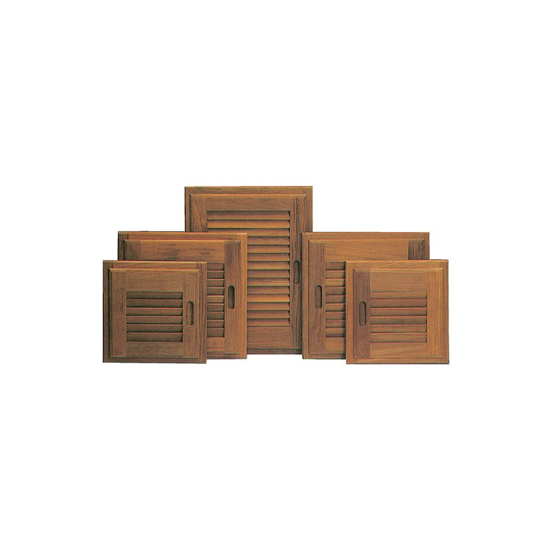 Roca jalousilge med ramme teak, venstre 28x28cm