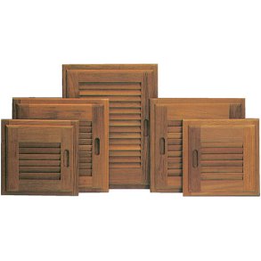 Roca  jalousilge med ramme teak, hjre 35,5x48,5cm