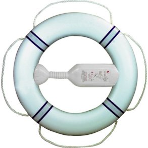 Redningskrans FP380 hvid m/navy refleksbnd, 20m kasteline