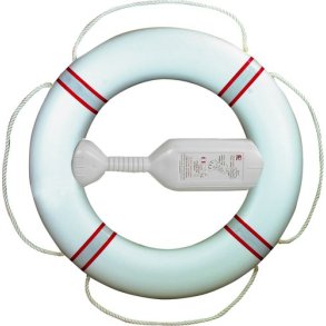 Redningskrans FP380 hvid m/rd refleksbnd, 20m kasteline