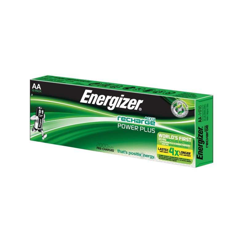 Energizer genopladelig Power Plus batteri AA 2000mAh, 10stk