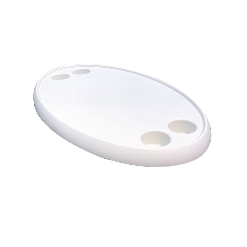 Springfield oval bordplade af hvid ABS