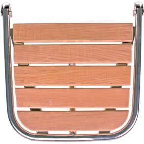Badeplatform i rustfrit stl og teak, 50x45cm