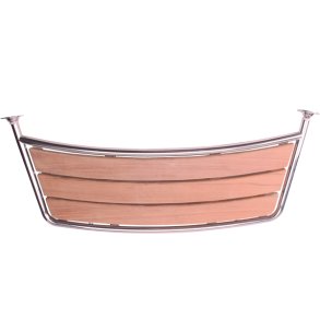 Badeplatform i rustfrit st�l og teak, 100x38cm