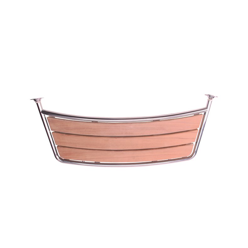 Badeplatform i rustfrit stl og teak, 100x38cm