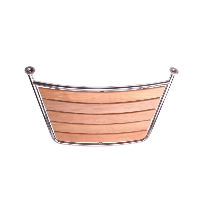 Badeplatform i rustfrit stl og teak, 109x60cm