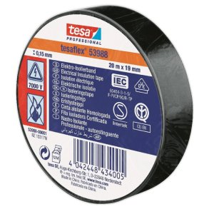 Tesa isoleringstape 19mm, Sort